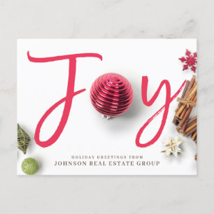 Joy och julprydnader Holiday Greetings Helg Vykort