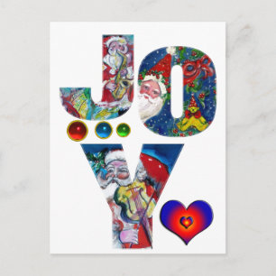 JOY OCH KÄRLEK MUSICAL SANTA JULAFTON PARTY VYKORT