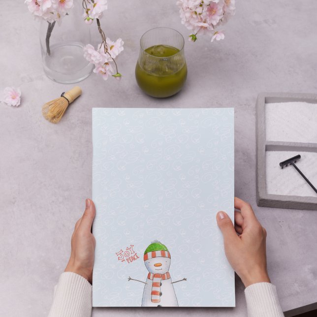 Joy och Peace | Cute Snögubbe jul Anteckningsblock (Skapare uppladdad)