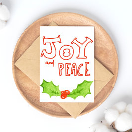 Joy och Peace | Holly Löv jul Helg Vykort