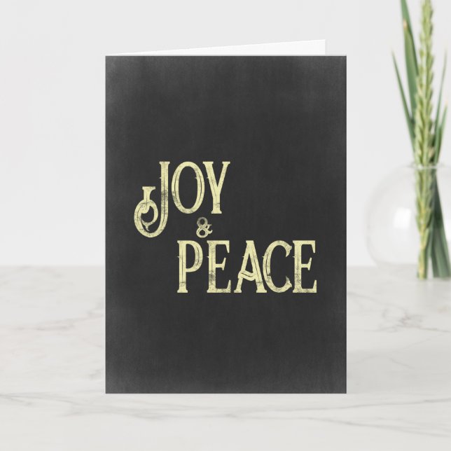 Joy och Peace Jul Chalkboard-fotokort Helgkort (Framsida)