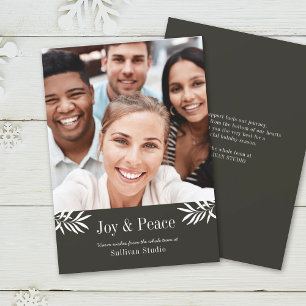 JOY och Peace Modern Simple Photo Business Julkort