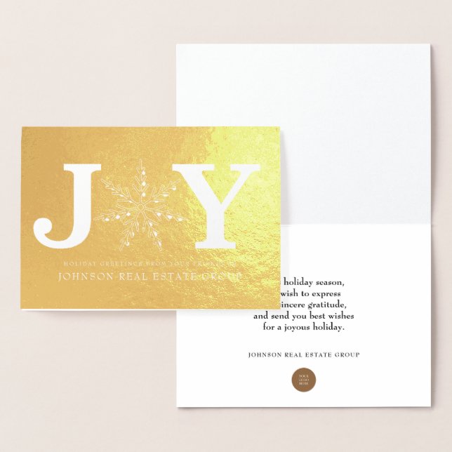 Joy och Snowflake | Holiday Greetings Folierat Kort (Display)