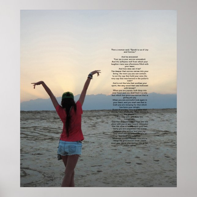 Joy och Sorrow av Kahlil Gibran Poster (Framsidan)