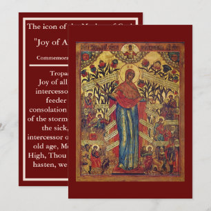 Joy of all Sorrow - Mor of God icon prayer Tack Kort