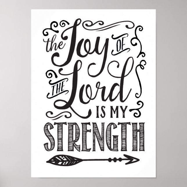 Joy of the Lord Calligraphy Art Poster (Framsidan)