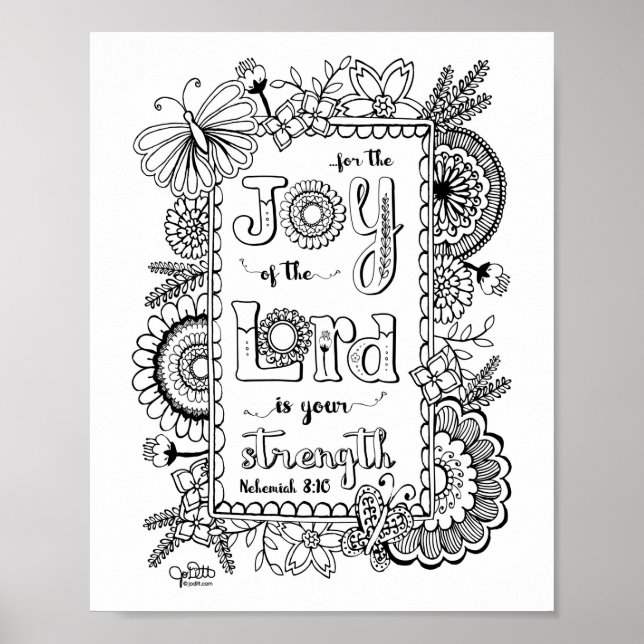 Joy of the Lord Christian Scripture Bible Verse Poster (Framsidan)
