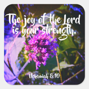 Joy of the Lord Christian Scripture Stickers Fyrkantigt Klistermärke