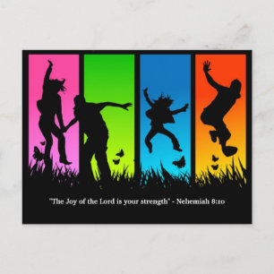 Joy of the Lord Christian vycard Nehemiah 8:10 Vykort