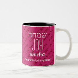 JOY OF the LORD Simcha Hebrew ש מ ח Anpassningsbar Två-Tonad Mugg