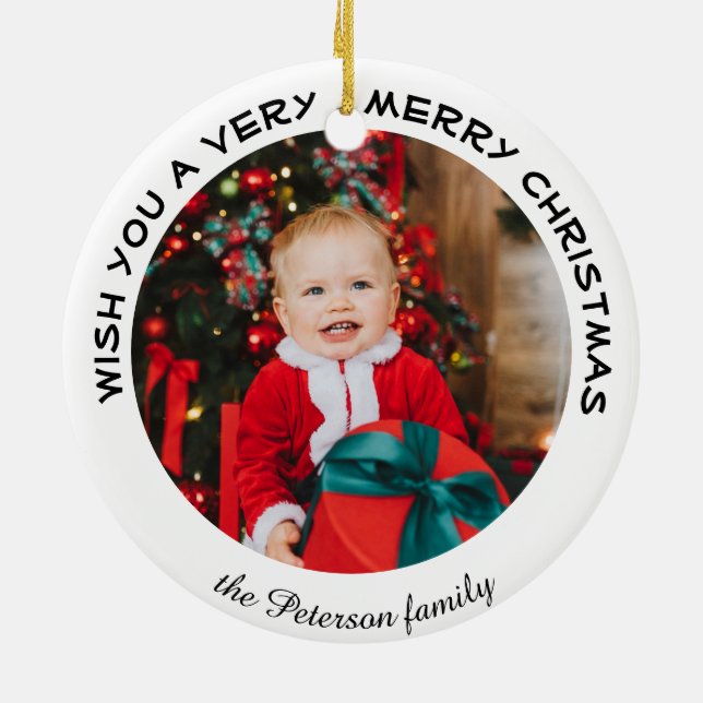 JOY | Önskar dig mycket God jul Julgransprydnad Keramik (Baksidan)