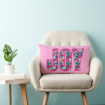 JOY Ord Art i Fuchsia Rosa and Teal Grönt
