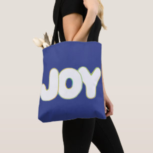 Joy - ord i färg, canvas tote bags tygkasse