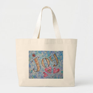 Joy Ord Rosa Hearts Art Tote Bag Jumbo Tygkasse