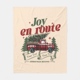 Joy på väg jul Begins Lastbil & X Mas Träd Fleecefilt
