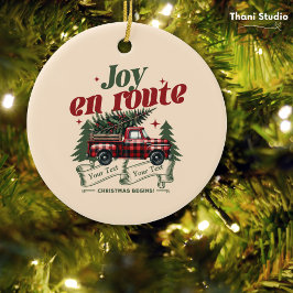 Joy på väg jul Begins Lastbil & X Mas Träd Julgransprydnad Keramik