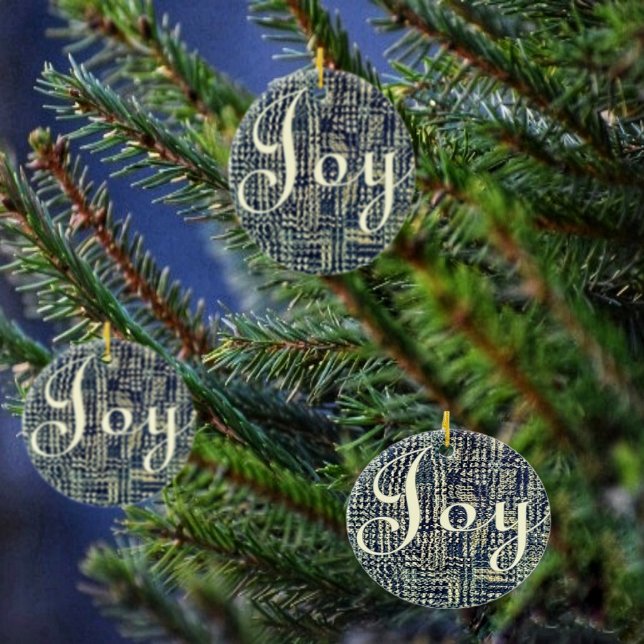 Joy Panes Julgransprydnad Keramik (This window-paned design, comes in several text versions, describing Christmas!)