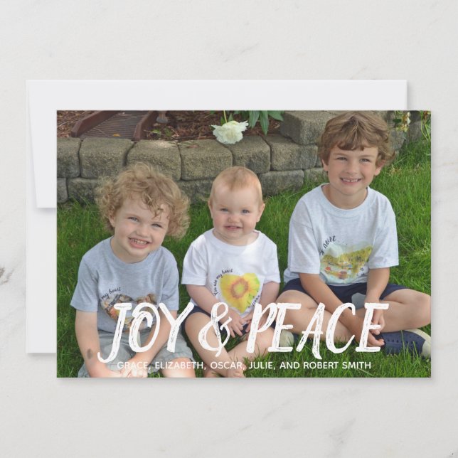 Joy & Peace Flat Helgdag Card Julkort (Framsida)