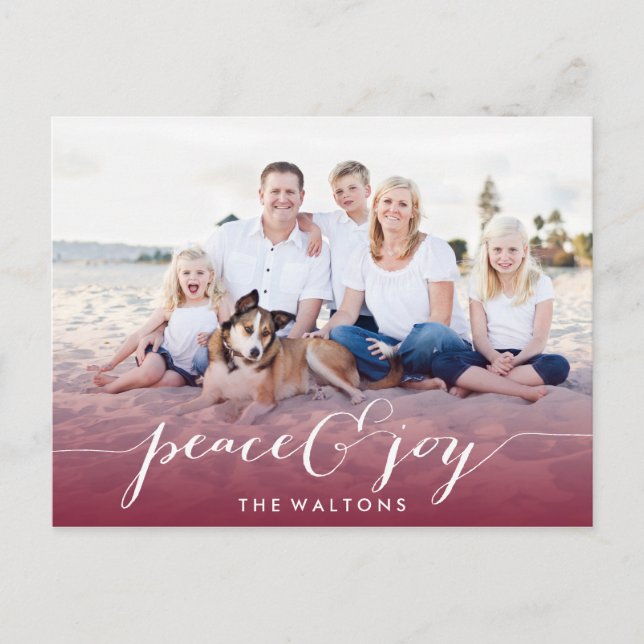 JOY & PEACE HELGDAG PHOTO CARDS HELG VYKORT (Framsida)