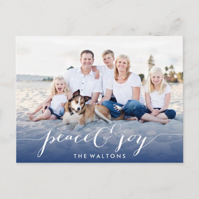 JOY & PEACE HELGDAG PHOTO CARDS HELG VYKORT (Framsida)