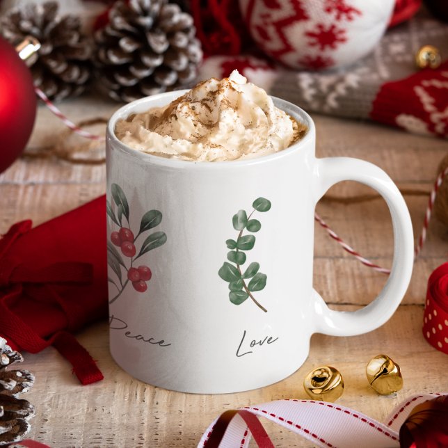 Joy Peace Kärlek Botanical Coffee Mugg (Skapare uppladdad)