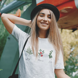 Joy Peace Kärlek Botanical Winter T-shirt