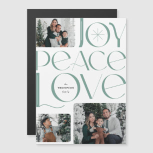 Joy Peace Kärlek Helgdag Magnetic Photo Card