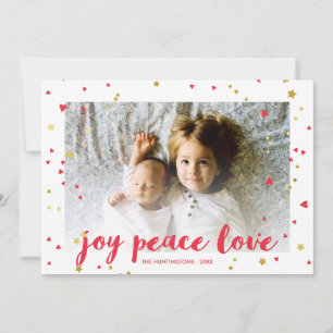 Joy Peace Kärlek Hörn och stjärnor Julfoto Julkort