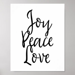 Joy Peace Kärlek inspirationcitat Poster