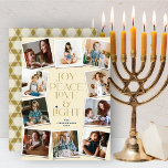 Joy Peace Kärlek & Light Hanukkah 10 Photo H Julkort<br><div class="desc">Joy, Fred, Kärlek och ljus med David stjärna, 10 Photo Collage Hanukkah Helgdag Card. Hälsning och bakgrund kan ändras till valfritt färg. Designade/ursprungliga teckningar efter tjock*fa*tin*i. Enkel att anpassa med ditt eget textmeddelande, namn, år, foto eller bild. Fler redigeringsfunktioner finns på sidan Redigera design. www.zazzle.com/fat_fa_tin www.zazzle.com/color_therapy www.zazzle.com/fatfatin_blue_knot www.zazzle.com/fatfatin_red_knot www.zazzle.com/fatfatin_mini_me www.zazzle.com/fatfatin_box...</div>