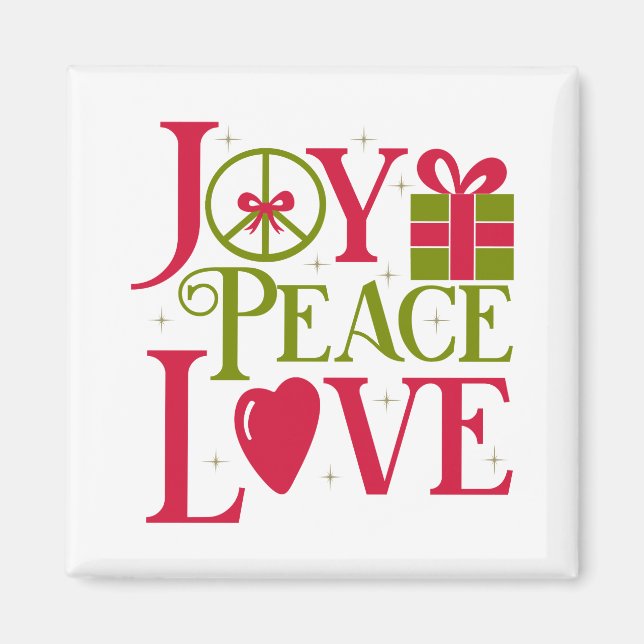 Joy Peace Kärlek Magnet (Framsidan)