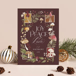 Joy Peace Kärlek Watercolor Woodsy Mushroom Photo Julkort<br><div class="desc">Bär stollig under säsongen med vårt vackra "glädje, fred och kärlek"-träskvarucertifikat, träsket, helgdag och fotokort! Det är perfekten att skicka lite konstnärlig magi till dina kära i julhelgen. Vår vismatiska och charmerande design sprider sig med våra handmålade vattenfärgade svampar, vintergröna och bär. Sprid glädje och omfamna naturens skönhet med vårt...</div>