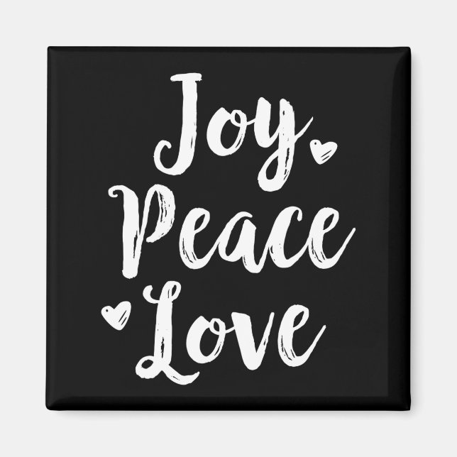 Joy Peace Love Red Brushed Script Womens Holiday  Magnet (Framsidan)