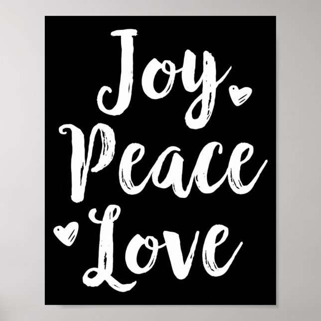Joy Peace Love Red Brushed Script Womens Holiday  Poster (Framsidan)