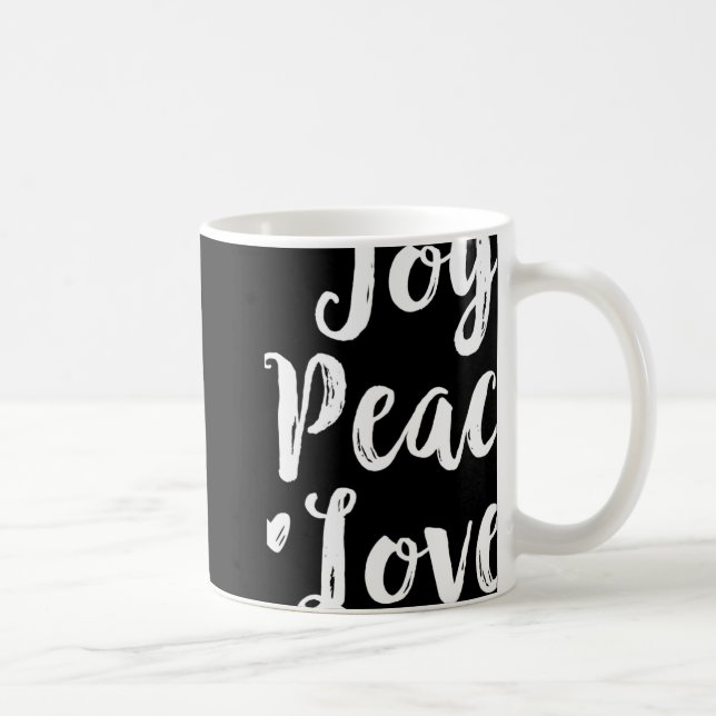 Joy Peace Love Red Brushed Script Womens Holiday T Kaffemugg (Höger)