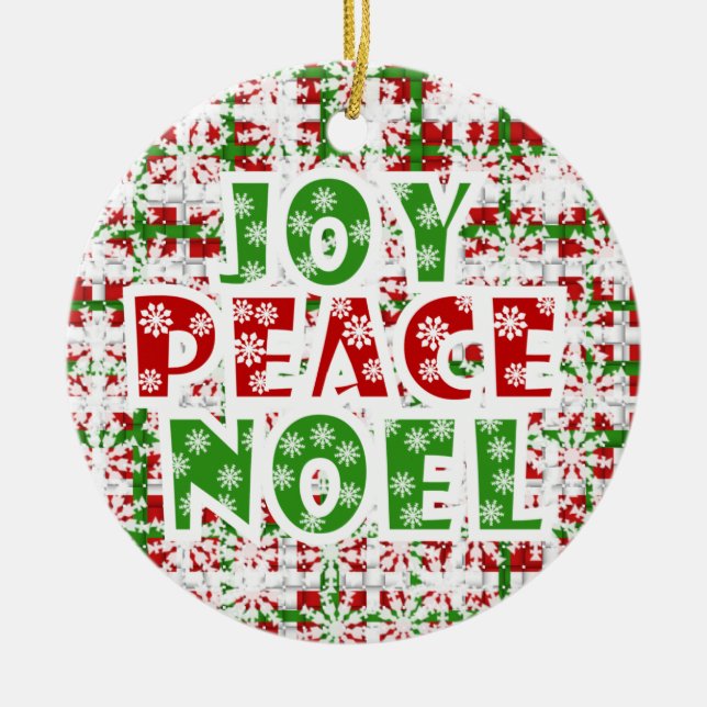 Joy Peace Noel Helgdag Ornament (Framsidan)
