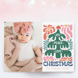 Joy Peace Retro jul Julkort