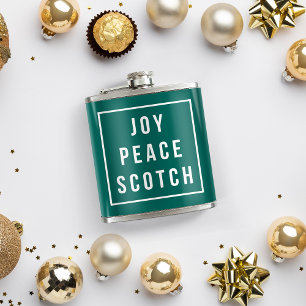 Joy Peace Scotch Grönt & vit funny Helgdag Fickplunta