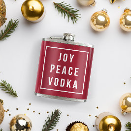 Joy Peace Vodka | Red & White Funny Helgdag Fickplunta