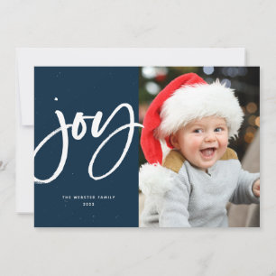 Joy-penselskript modern marin, enfoto jul julkort