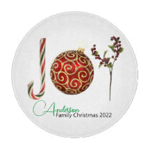 Joy personlig candy cane ornament holly