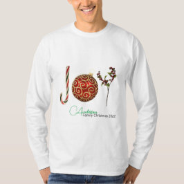 Joy personlig candy cane ornament holly T-Shir T Shirt