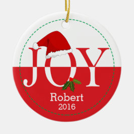 Joy Personlig Santa Hat jul Ornament