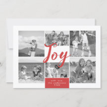 Joy Photo Collage Helgdag Photo Card