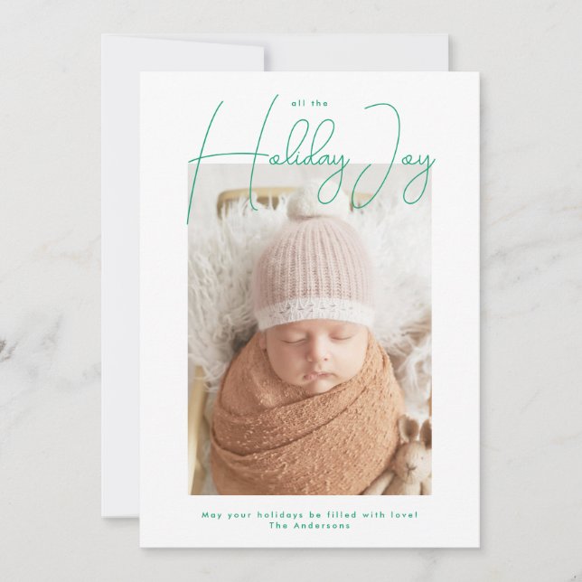 Joy Photo för hela Trendiget Helgdag Joy Julkort (Framsida)