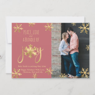 Joy Photo Jul Gravid annonskort Meddelande