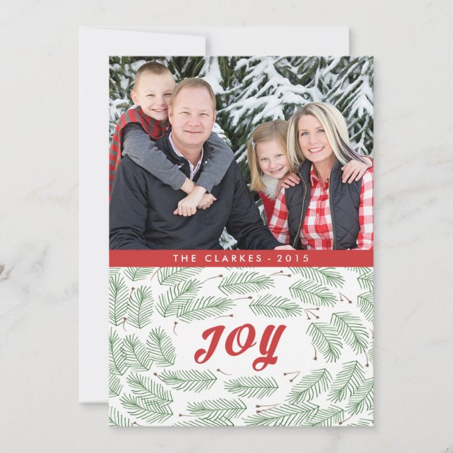 Joy Pine Bows | 2015 Julkort (Framsida)