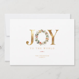 Joy Poinsettia Floral Christmas Wishes TMF26 Julkort