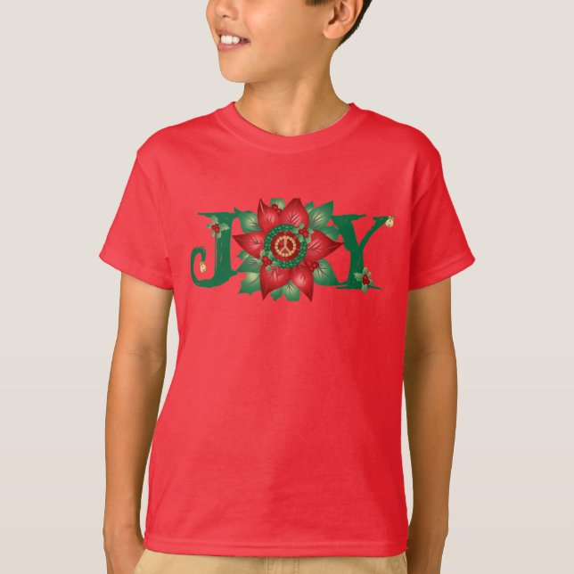 Joy Pointsetta T Shirt (Framsida)