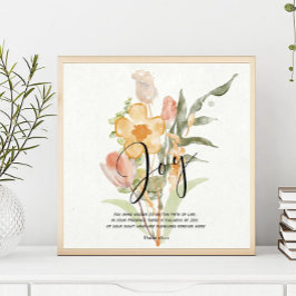 Joy-Psalm 16:11-orangens blommigt Poster